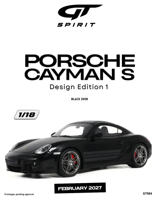 PORSCHE CAYMAN S DESIGN EDITION 1 NOIR 2008 GT SPIRIT 1:18