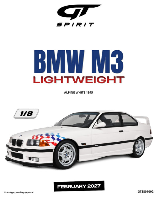 BMW M3 LIGHTWEIGHT ALPINE BLANC 1995 GT SPIRIT 1:8