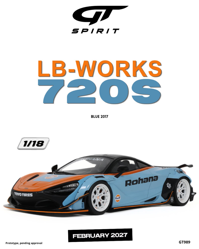 Chargez l'image dans la visionneuse de la galerie, MCLAREN LB-WORKS 720S ORANGE &amp; BLEU 2017 GT SPIRIT 1:18
