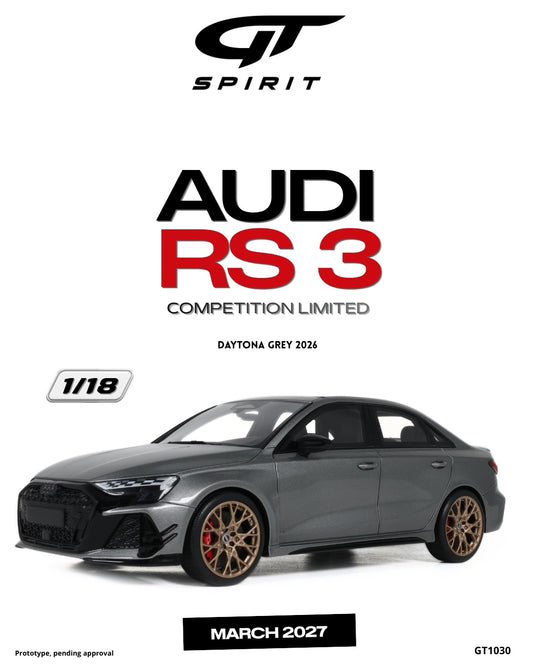 AUDI RS 3 COMPETITION LIMITED DAYTONA GREY 2026 GT SPIRIT 1:18