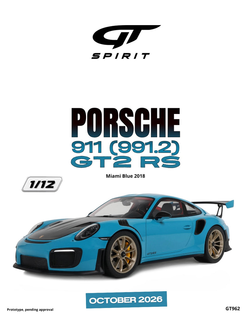 Laad de afbeelding in de Gallery-viewer, PORSCHE 911 [991.2] GT2 RS MIAMI BLAUW 2018 GT SPIRIT 1:12

