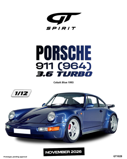 PORSCHE 911 (964) 3.6 TURBO COBALT BLAUW 1993 GT SPIRIT 1:12