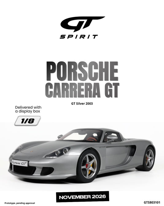 PORSCHE CARRERA GT ZILVER 2003 GT SPIRIT 1:8