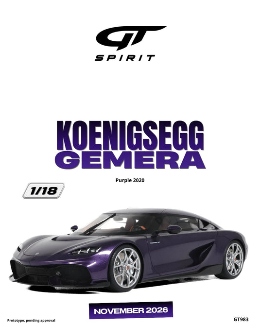 KOENIGSEGG GEMERA PURPLE 2020 GT SPIRIT 1:18