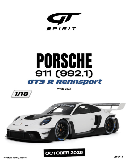 PORSCHE 911 (992.1) GT3 R RENNSPORT BLANC 2023 GT SPIRIT 1:18