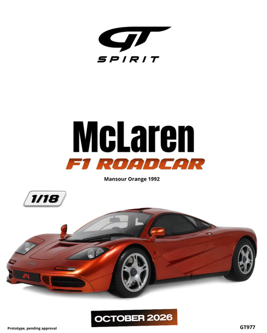 MCLAREN F1 ROADCAR MANSOUR ORANGE 1992 GT SPIRIT 1:18