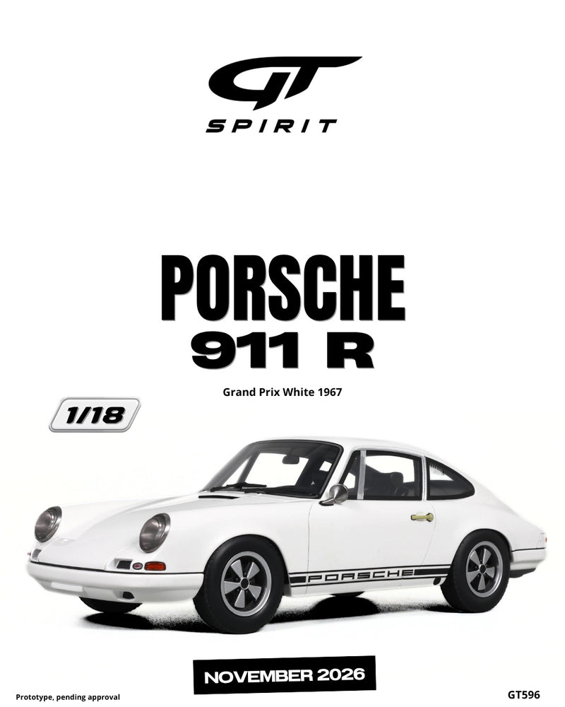Laad de afbeelding in de Gallery-viewer, PORSCHE 911 R GRAND PRIX WIT 1967 GT SPIRIT 1:18

