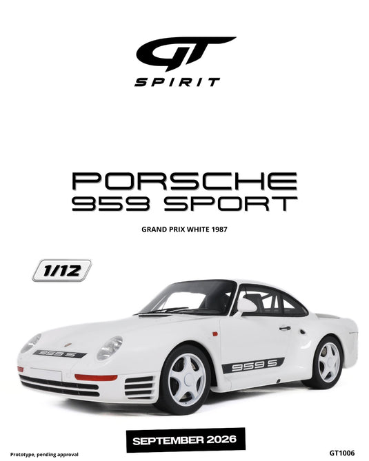 PORSCHE 959 SPORT GRAND PRIX BLANC 1987 GT SPIRIT 1:12