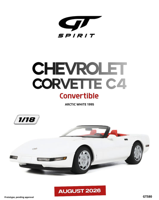 CHEVROLET CORVETTE C4 CONVERTIBLE ARCTIC WHITE 1995 GT SPIRIT 1:18