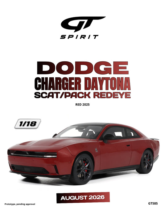 DODGE CHARGER DAYTONA SCAT/PACK REDEYE RED 2025 GT SPIRIT 1:18