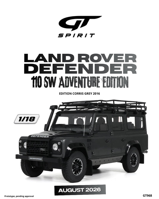 LAND ROVER DEFENDER 110 SW ADVENTURE EDITION CORRIS GREY 2016 GT SPIRIT 1:18