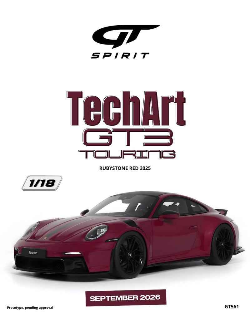 Chargez l'image dans la visionneuse de la galerie, PORSCHE TECHART GT3 TOURING RUBYSTONE ROUGE 2025 GT SPIRIT 1:18
