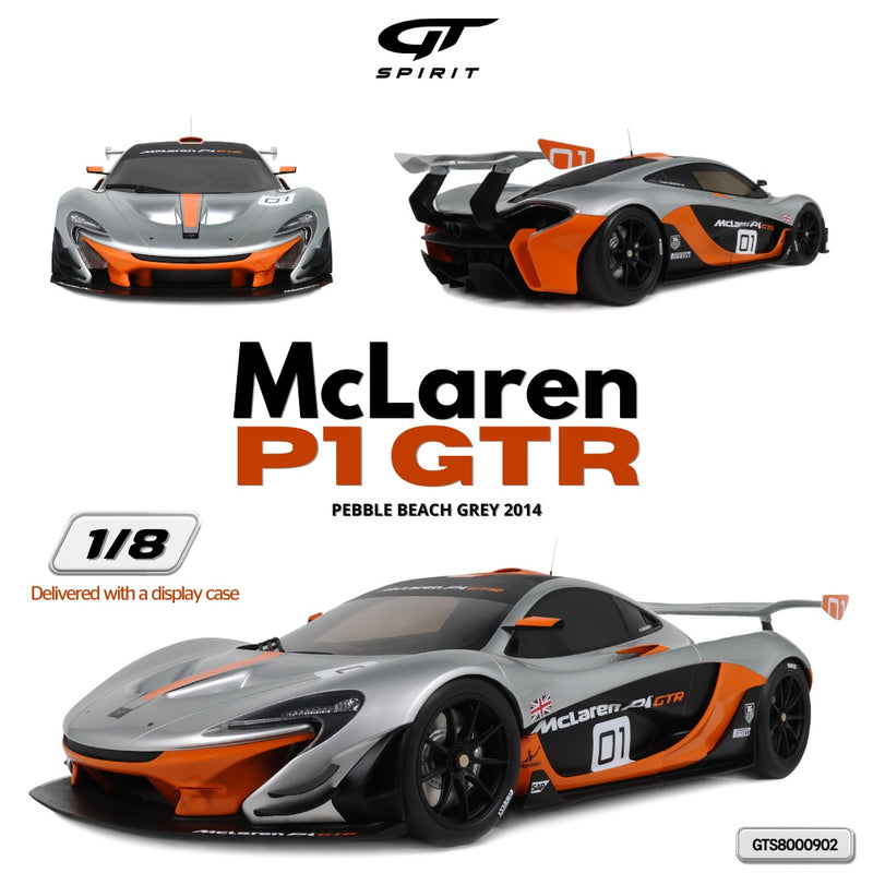 Chargez l'image dans la visionneuse de la galerie, McLaren P1 GTR GRIS PEBBLE BEACH 2014 GT SPIRIT 1:8
