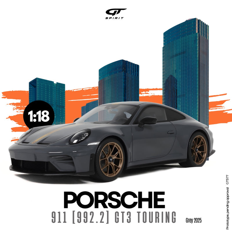 Load image into Gallery viewer, Porsche 911 [992.2] GT3 TOURING GREY 2025 GT SPIRIT 1:18
