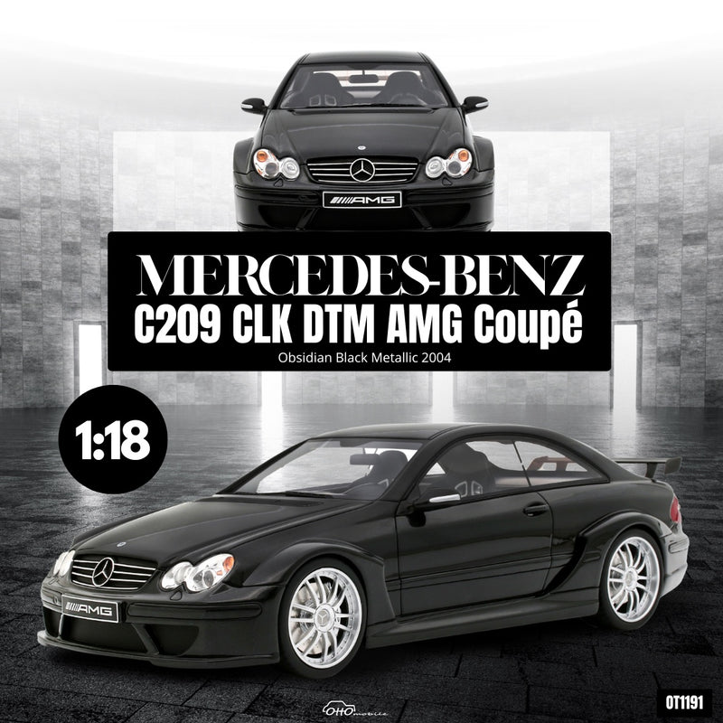 Chargez l&#39;image dans la visionneuse de la galerie, Mercedes-Benz C209 CLK DTM AMG COUPE NOIR OBSIDIEN MÉTALLISÉ 2004 OTTOmobile 1:18
