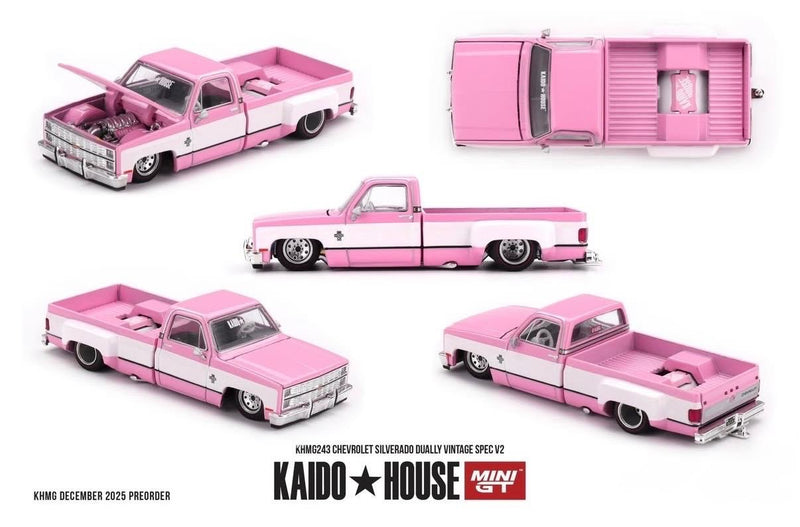 Chargez l'image dans la visionneuse de la galerie, Chevrolet SILVERADO DUALLY VINTAGE SPEC V2 1980 MINI GT 1:64
