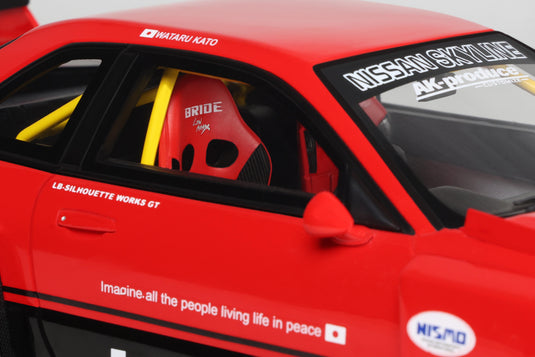 NISSAN SKYLINE R34 GT- R LB SUPER SILHOUETTE ROUGE 2020 GT SPIRIT 1:18