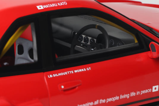 NISSAN SKYLINE R34 GT- R LB SUPER SILHOUETTE ROUGE 2020 GT SPIRIT 1:18