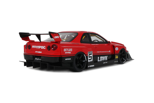 NISSAN SKYLINE R34 GT- R LB SUPER SILHOUETTE ROUGE 2020 GT SPIRIT 1:18