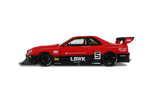 NISSAN SKYLINE R34 GT- R LB SUPER SILHOUETTE ROUGE 2020 GT SPIRIT 1:18