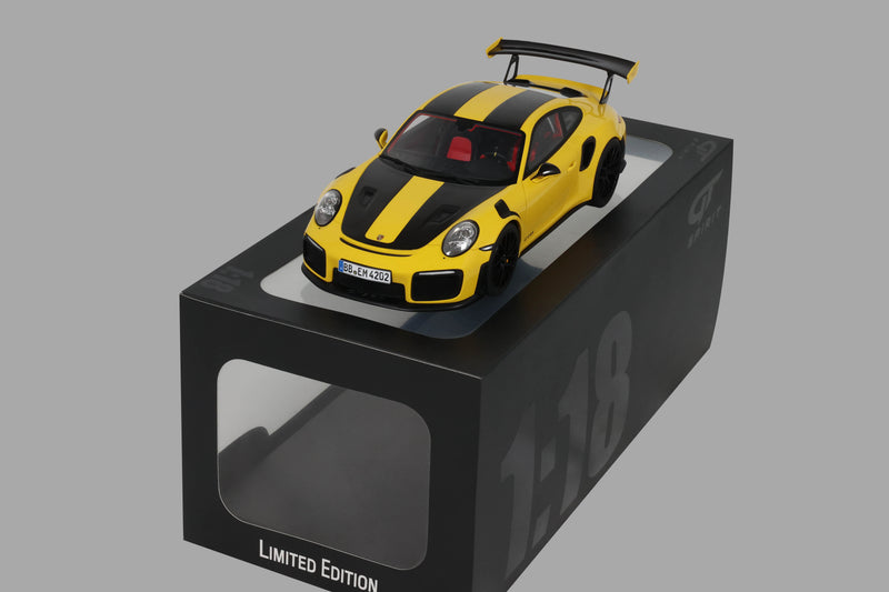Laad de afbeelding in de Gallery-viewer, PORSCHE 911 [992.1] GTS2 RS NÜRBURGRING RONDE RECORD GEEL 2017 GT SPIRIT 1:18
