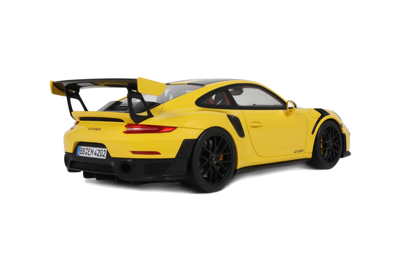 Laad de afbeelding in de Gallery-viewer, PORSCHE 911 [992.1] GTS2 RS NÜRBURGRING RONDE RECORD GEEL 2017 GT SPIRIT 1:18

