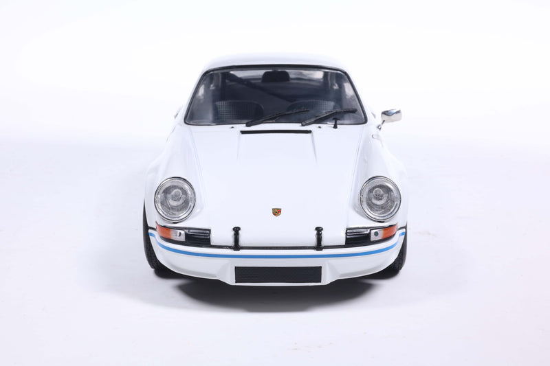Laad de afbeelding in de Gallery-viewer, Porsche 911 RSR WIT / BLAUWE CARRERA-STREPEN 1973 SOLIDO 1:18
