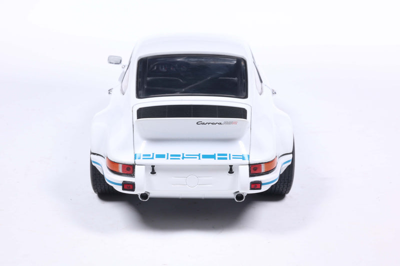 Laad de afbeelding in de Gallery-viewer, Porsche 911 RSR WIT / BLAUWE CARRERA-STREPEN 1973 SOLIDO 1:18
