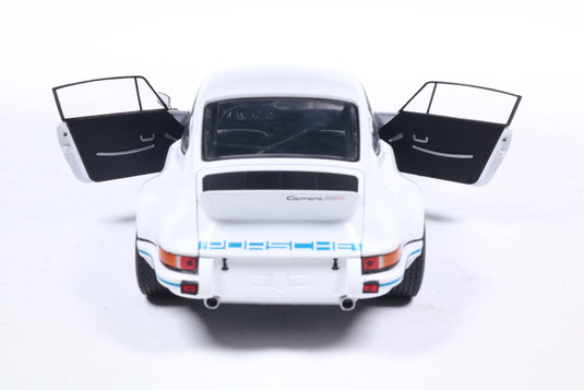 Porsche 911 RSR WIT / BLAUWE CARRERA-STREPEN 1973 SOLIDO 1:18