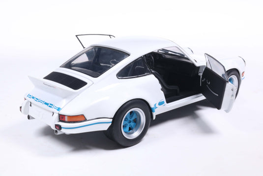 Porsche 911 RSR WIT / BLAUWE CARRERA-STREPEN 1973 SOLIDO 1:18