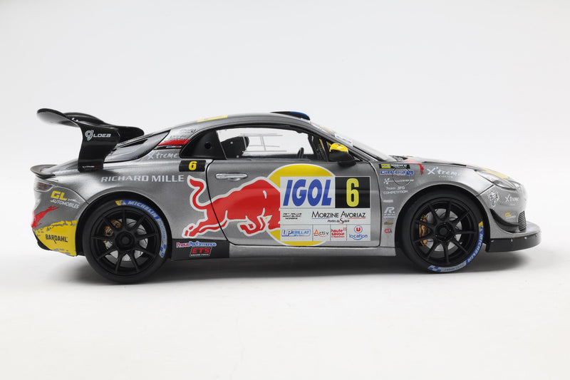 Chargez l&#39;image dans la visionneuse de la galerie, Renault ALPINE A110 RGT+ GRIS #6 S.LOEB / L.GODEY RALLYE DU MONT BLANC 2024 SOLIDO 1:18
