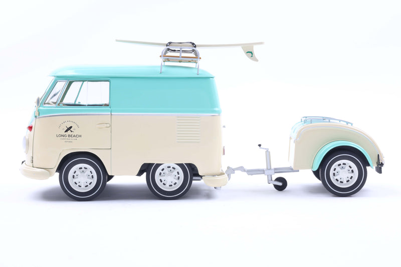 Chargez l&#39;image dans la visionneuse de la galerie, Volkswagen COOL COMBI VERT MENTHE &amp; BLANC 2024 SOLIDO 1:18
