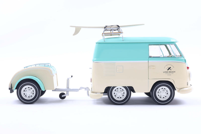 Chargez l&#39;image dans la visionneuse de la galerie, Volkswagen COOL COMBI VERT MENTHE &amp; BLANC 2024 SOLIDO 1:18
