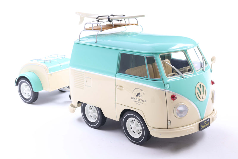 Chargez l&#39;image dans la visionneuse de la galerie, Volkswagen COOL COMBI VERT MENTHE &amp; BLANC 2024 SOLIDO 1:18
