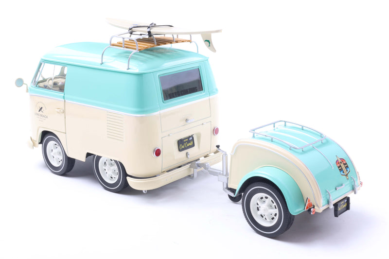 Chargez l&#39;image dans la visionneuse de la galerie, Volkswagen COOL COMBI VERT MENTHE &amp; BLANC 2024 SOLIDO 1:18
