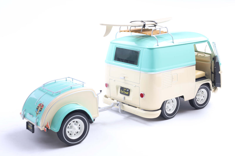 Chargez l&#39;image dans la visionneuse de la galerie, Volkswagen COOL COMBI VERT MENTHE &amp; BLANC 2024 SOLIDO 1:18
