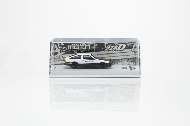 Laad de afbeelding in de Gallery-viewer, TOYOTA SPRINTER INITIAL D MET LED 1995  + MOTN LED-VOETSYSTEEM ZWART 2025 KYOSHO 1:64
