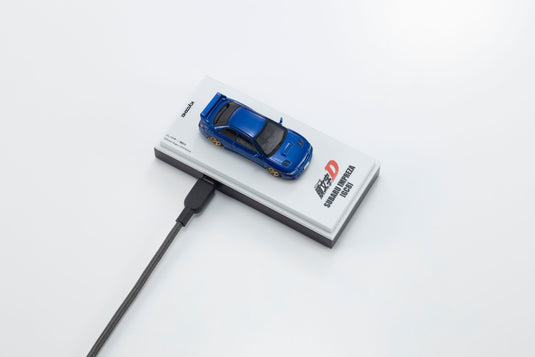 SUBARU IMPREZA WRX STI INITIAL D WITH LED 1995 + MOTN LED BASE SYSTEM BLACK 2025 KYOSHO 1:64
