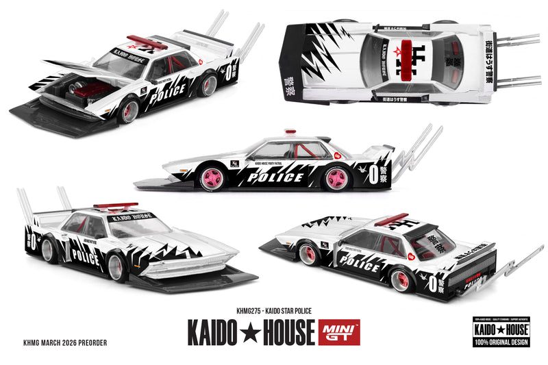 Laad de afbeelding in de Gallery-viewer, KAIDO STER POLITIE 1985 MINI GT 1:64
