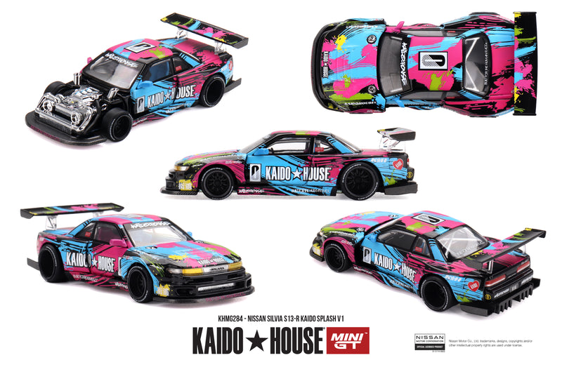 Laad de afbeelding in de Gallery-viewer, NISSAN SILVIA S13-R KAIDO SPLASH V1 1991 MINI GT 1:64
