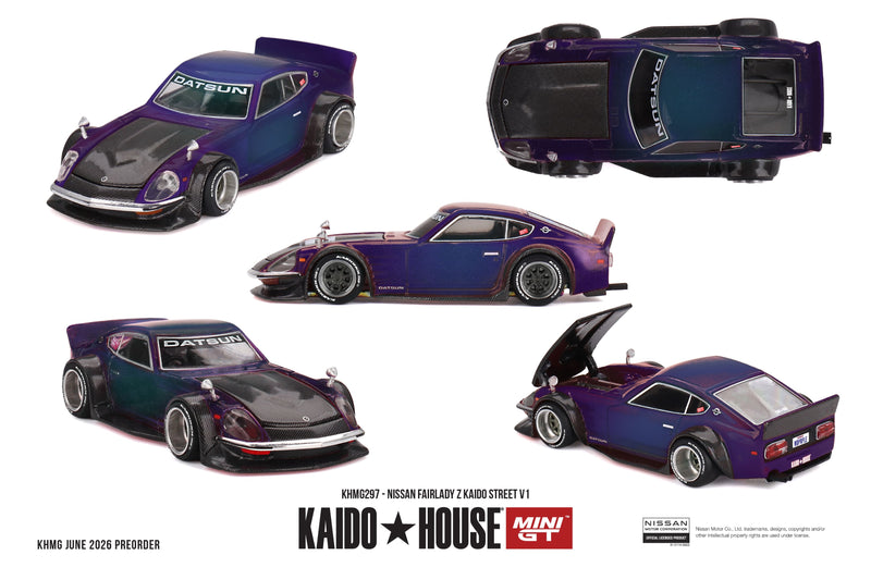 Chargez l'image dans la visionneuse de la galerie, NISSAN FAIRLADY Z KAIDO STREET V1 1978 MINI GT 1:64
