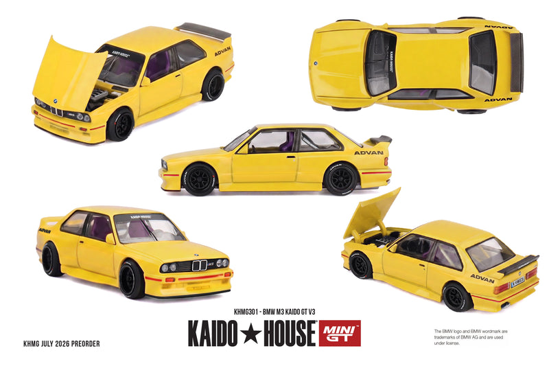Laad de afbeelding in de Gallery-viewer, BMW M3 (E30) KAIDO GT V3 1989 MINI GT 1:64
