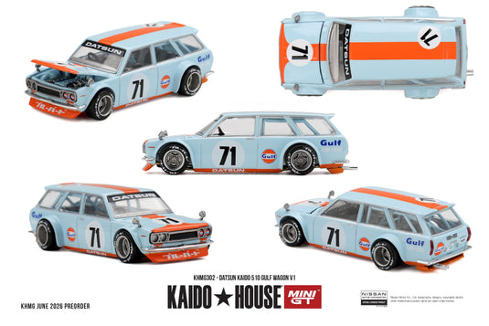 DATSUN 510 GULF BREAK V1 1969 MINI GT 1:64