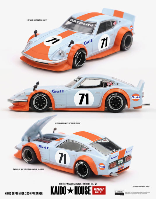 NISSAN FAIRLADY Z KAIDO GT GULF V1 1978 MINI GT 1:64