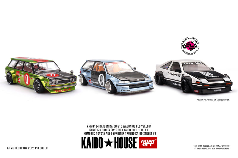 Load image into Gallery viewer, Toyota SPRINTER TRUENO (AE86) KAIDO WORKS IMAI RACING V1 1983 MINI GT 1:64
