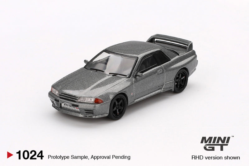 Laad de afbeelding in de Gallery-viewer, Nissan SKYLINE GT-R (NISMO BNR32 CRS VERSION) DONKER METAALGRIJS 1992 (RHD) MINI GT 1:64
