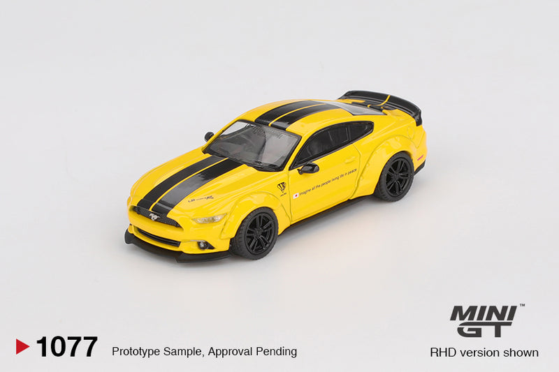 Chargez l&#39;image dans la visionneuse de la galerie, Ford MUSTANG LB-WORKS TRIPLE JAUNE 2015 MINI GT 1:64

