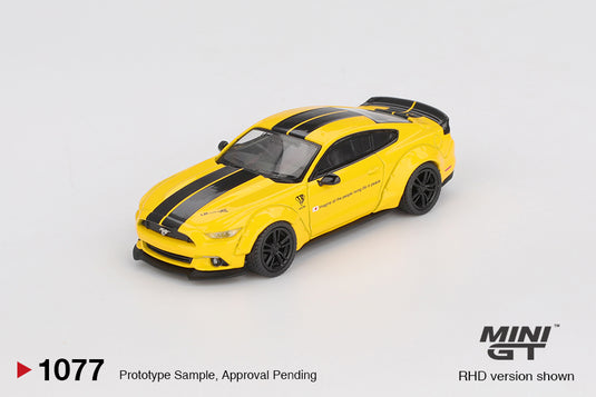 Ford MUSTANG LB-WORKS TRIPLE JAUNE 2015 MINI GT 1:64