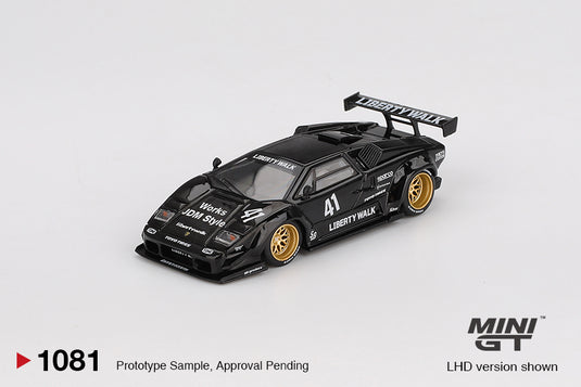 Lamborghini COUNTACH LB- WORKS ZWART 2024 MINI GT 1:64