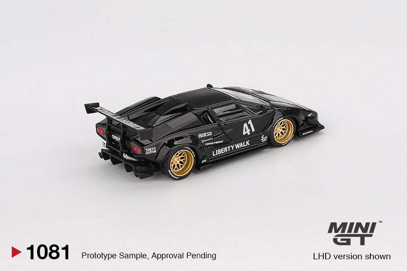 Laad de afbeelding in de Gallery-viewer, Lamborghini COUNTACH LB- WORKS ZWART 2024 MINI GT 1:64
